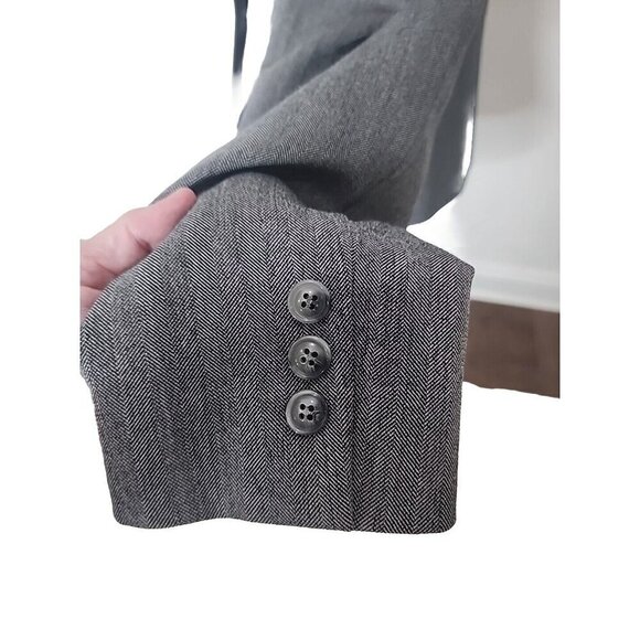 TAHARI Blazer Gray Two-Button Jacket Gray Herringbone Womens 8 - Picture 6 of 8